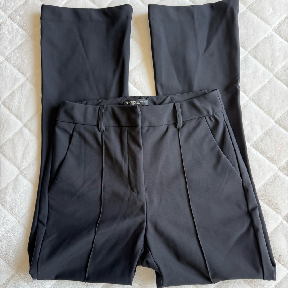 Christian Siriano Black Straight-Leg Dress Pants